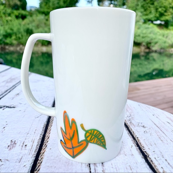 Starbucks 2016 Fall Autumn Leaves Harvest Tall Coffee Cup Mug 16 Oz October - Picture 2 of 12